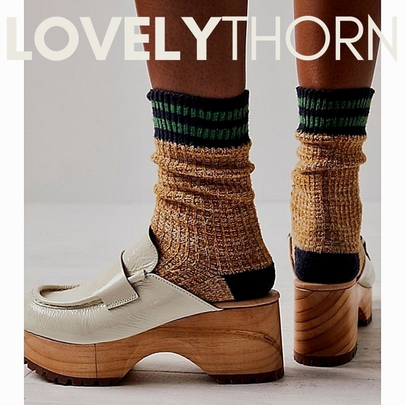 FREE PEOPLE // ltd ed corbin patent leather loafer wooden platform clog slides - Picture 10 of 10